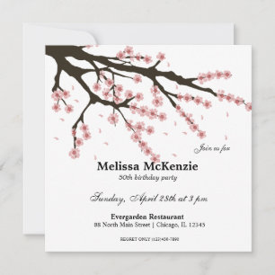 Cherry Blossom birthday party Invitation