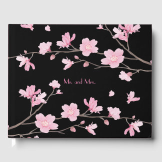 Cherry Blossom - Black Guest Book