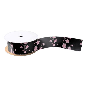Cherry Blossom - Black Satin Ribbon