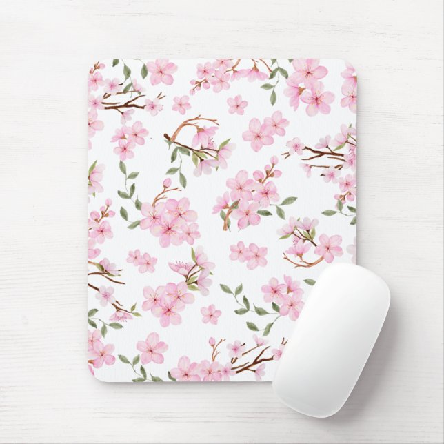 Cherry Blossom Bloom Mouse Pad (With Mouse)