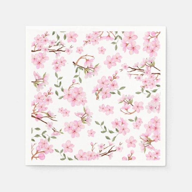 Cherry Blossom Bloom Paper Napkins (Front)