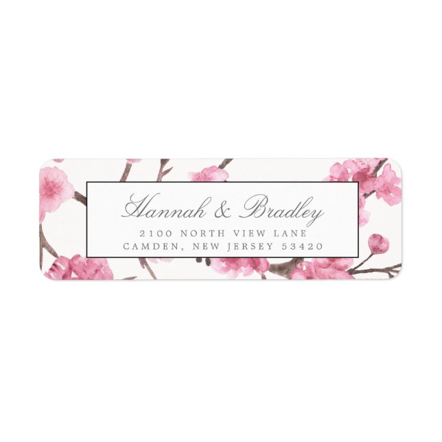 Cherry Blossom Bloom Return Address Label (Front)
