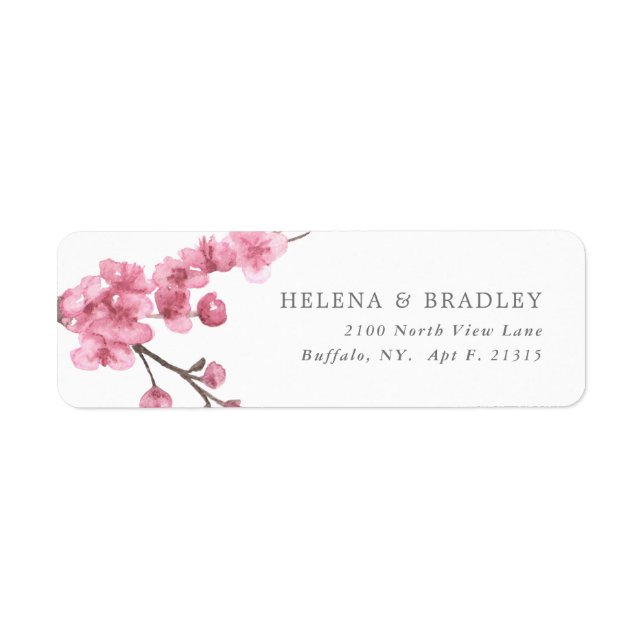 Cherry Blossom Bloom | Wedding Return Address Return Address Label (Front)