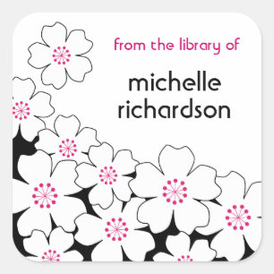 Cherry Blossom bookplates Square Sticker