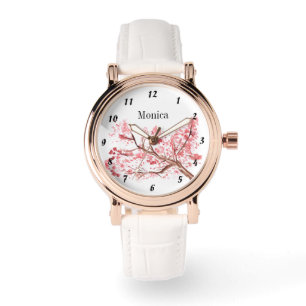 Cherry Blossom Botanical Flowers Pink Birthday Watch