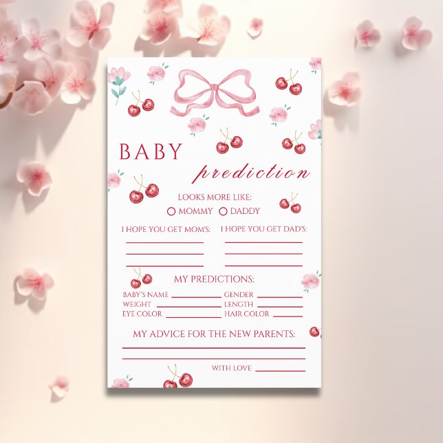 Cherry Blossom Bow Baby Predictions & Wishes Flyer (Creator Uploaded)