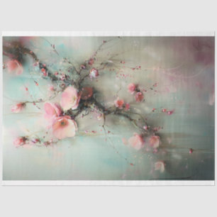 Cherry Blossom Branch, Abstract Realism Tissue Paper
