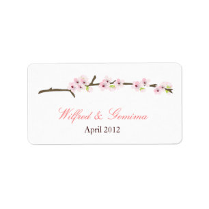 Cherry Blossom Branch Label (White)
