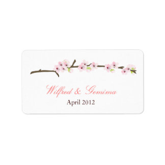 Cherry Blossom Branch Label (White)