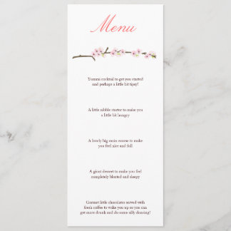 Cherry Blossom Branch Menu (White)