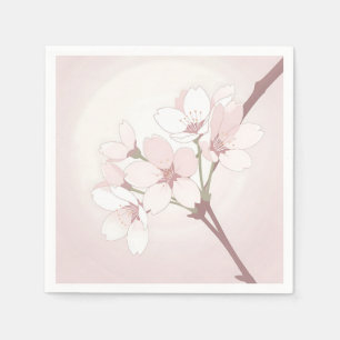 Cherry Blossom Branch Soft Minimalist Japanese Napkin