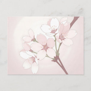 Cherry Blossom Branch Soft Minimalist Japanese  Postcard