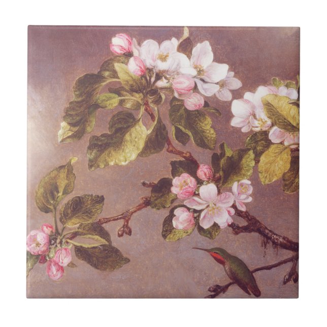  Cherry Blossom Branch Stones Ceramic Tile (Front)