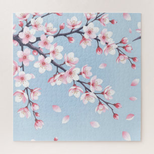 Cherry Blossom Branches Serene Pattern Jigsaw Puzzle