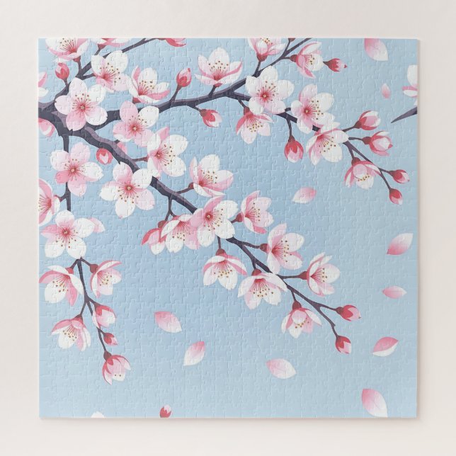 Cherry Blossom Branches Serene Pattern Jigsaw Puzzle (Vertical)