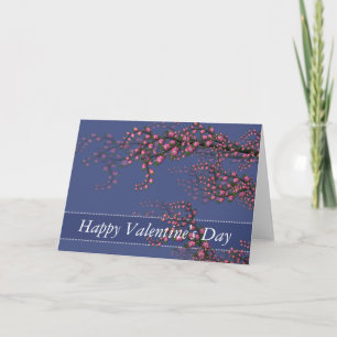 Cherry Blossom Branches Valentine's Day Card