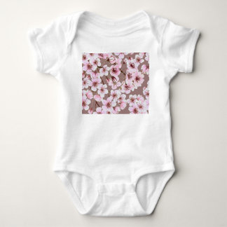 Cherry Blossom Branches Watercolor Pattern Baby Bodysuit