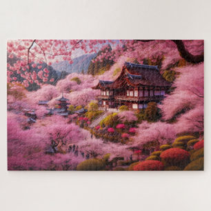 Cherry Blossom - Breathtaking Scenic Landscape Jigsaw Puzzle