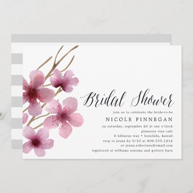 Cherry Blossom | Bridal Shower Invitation (Front/Back)