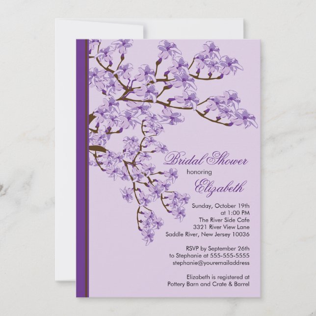 Cherry Blossom Bridal Shower Invitation (Front)