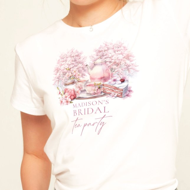 Cherry Blossom Bridal Tea Beautiful Personalised T-Shirt (Creator Uploaded)