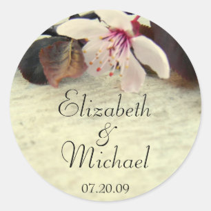 Cherry Blossom Bride and Groom Wedding Sticker