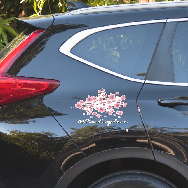 Cherry Blossom  Business  Name  Script Car Decal (Car Side)