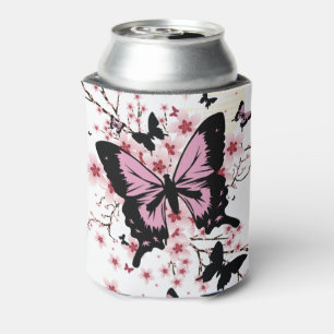 Cherry Blossom Butterflies Can Cooler
