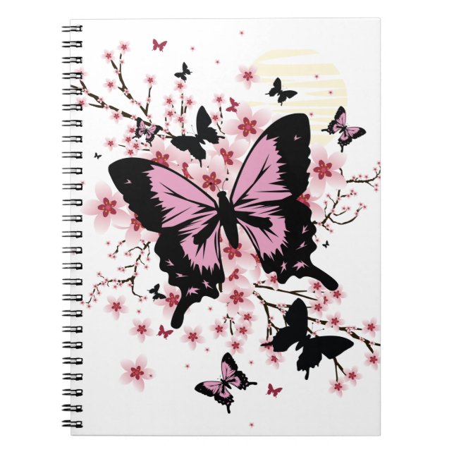 Cherry Blossom Butterflies Notebook (Front)