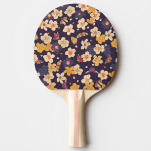 Cherry Blossom Butterfly Asian Print Ping Pong Paddle