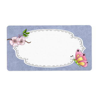 Cherry Blossom Butterfly Label