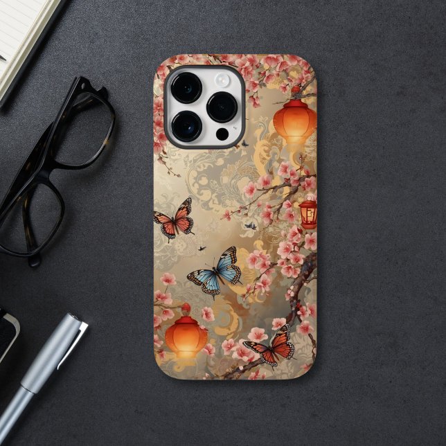 Cherry Blossom Butterfly Lantern Case-Mate iPhone Case (Creator Uploaded)