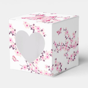 Cherry Blossom Butterfly Pink White  Favour Box