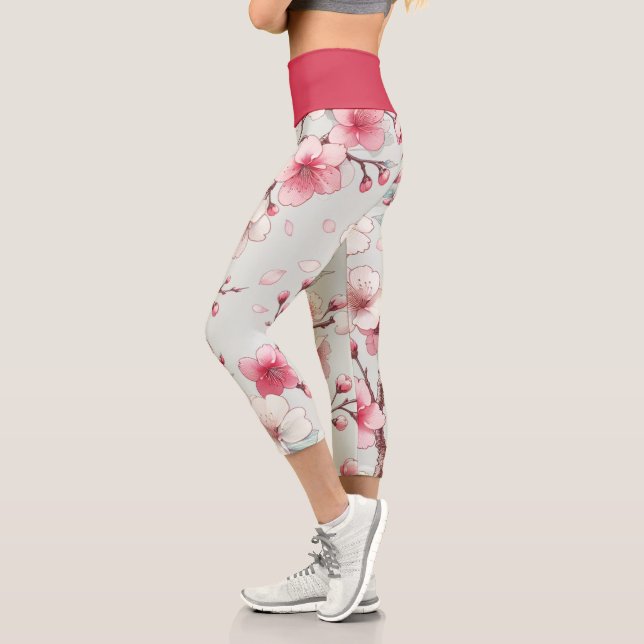 Cherry Blossom Capri Leggings (Left)