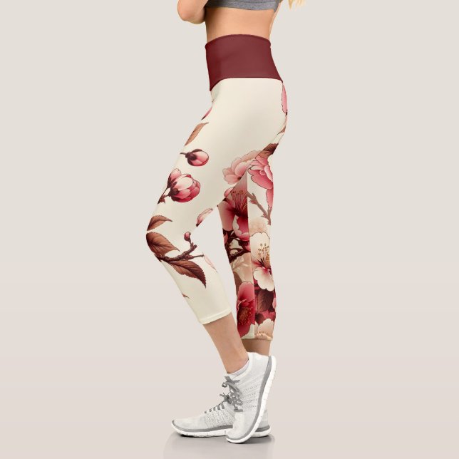 Cherry Blossom Capri Leggings (Left)
