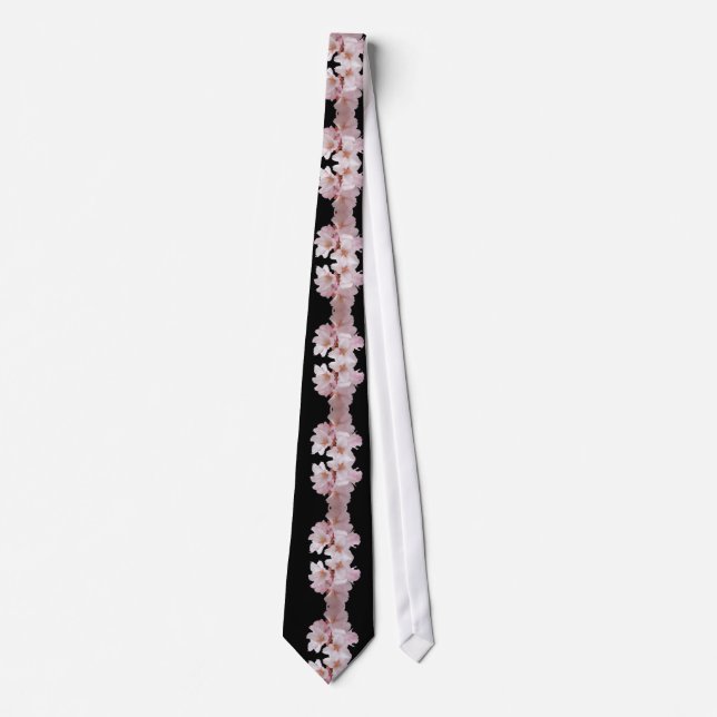 Cherry Blossom Cascade Black Tie (Front)