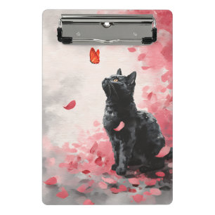 Cherry Blossom Cat and Butterflies (3) Mini Clipboard