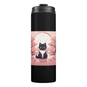 Cherry Blossom Cat_ Japan’s Halloween Magic Thermal Tumbler