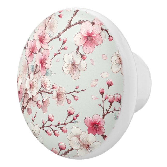 Cherry Blossom Ceramic Knob (Right)