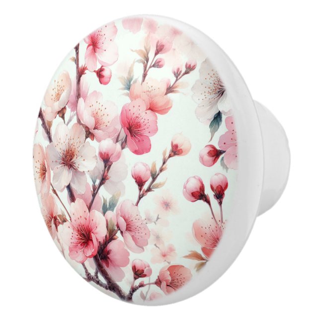 Cherry Blossom Ceramic Knob (Right)