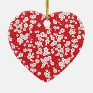 Cherry Blossom Ceramic Ornament