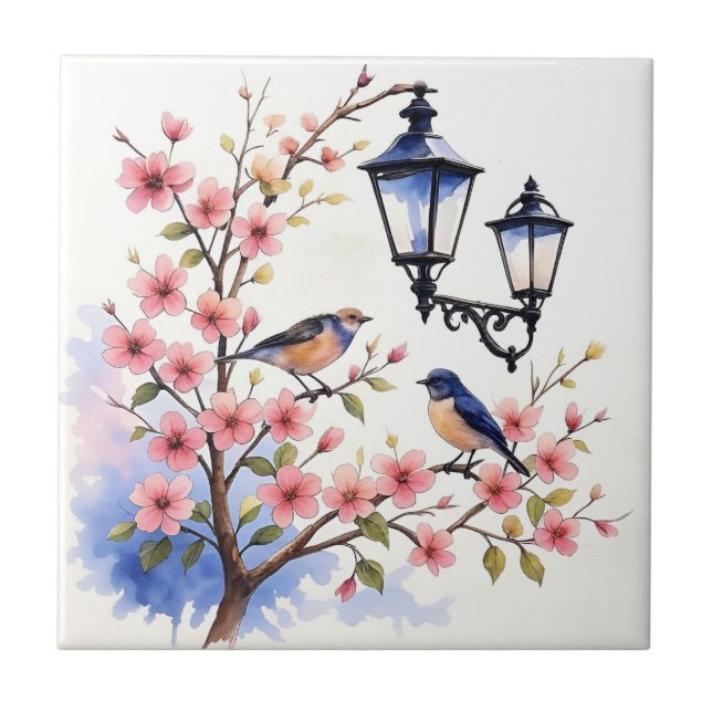 Cherry Blossom Ceramic Tile (Front)