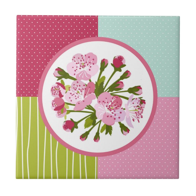 Cherry Blossom Ceramic Tile (Front)