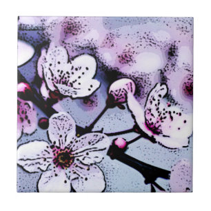 Cherry blossom ceramic tile
