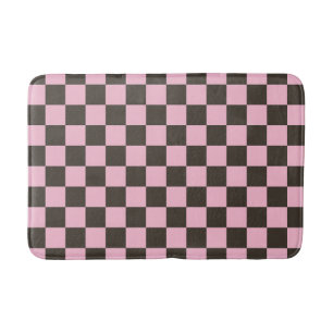 Cherry blossom chequered board pattern bath mat