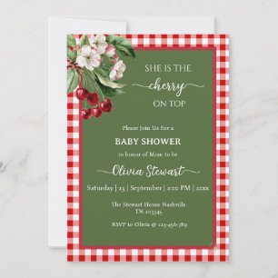 Cherry blossom Cherry on top Baby Shower Invitation