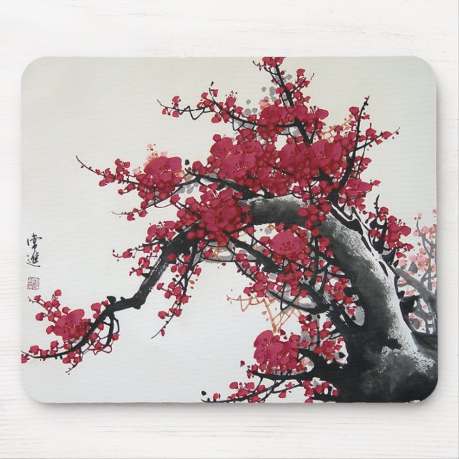 Cherry Blossom - Chinese Painting Mousepad (Front)
