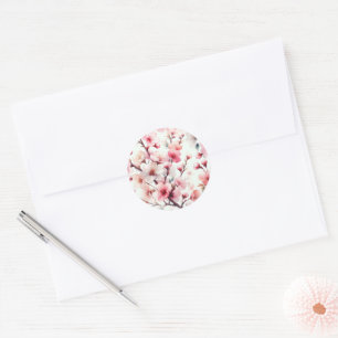 Cherry Blossom Classic Round Sticker