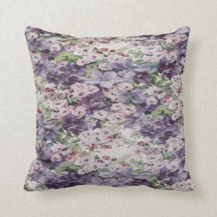 Cherry Blossom & Clematis Throw Cushion