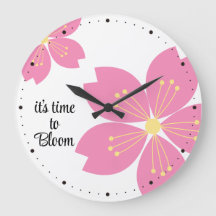 Cherry Blossom Clock "it's time to Bloom"